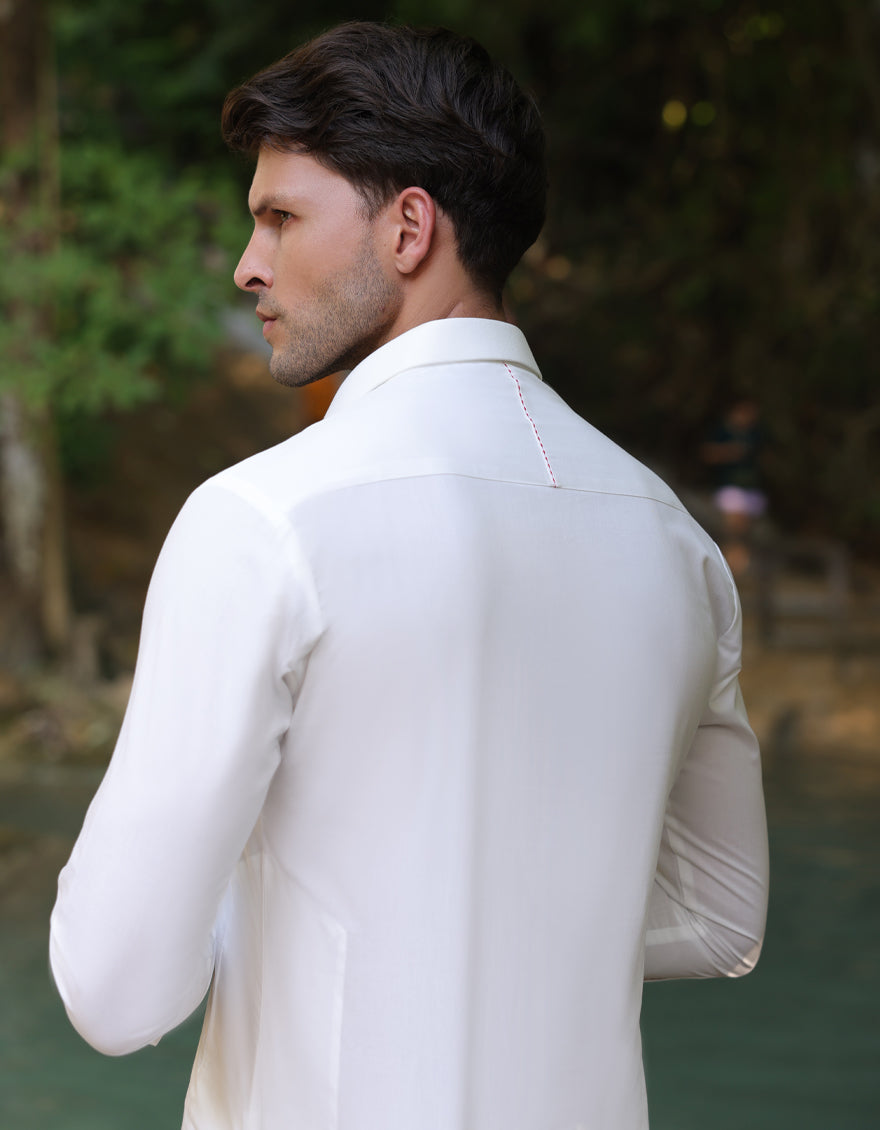 Blended White Shalwar Kameez- J. Junaid Jamshed