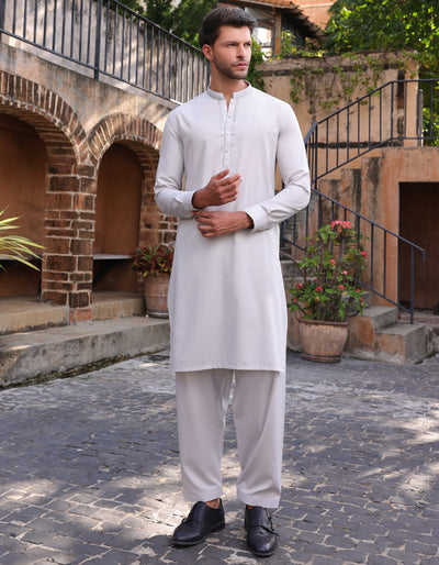 Blended Grey Shalwar Kameez- J. Junaid Jamshed