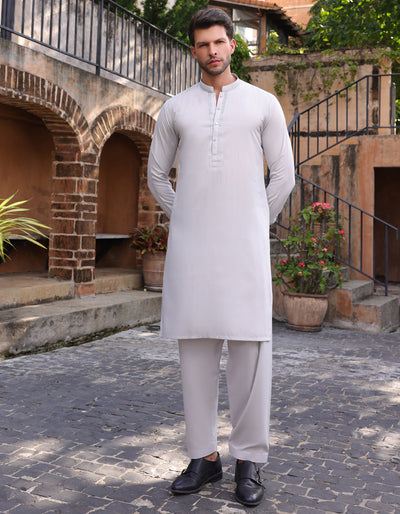 Blended Grey Shalwar Kameez- J. Junaid Jamshed
