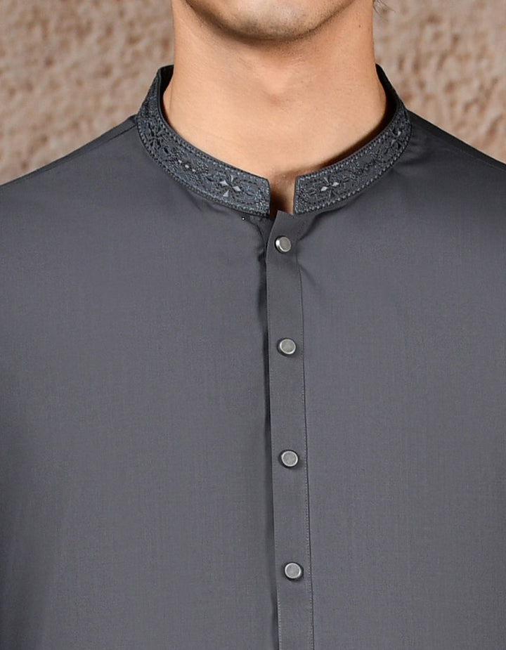 Blended Grey Shalwar Kameez- J. Junaid Jamshed