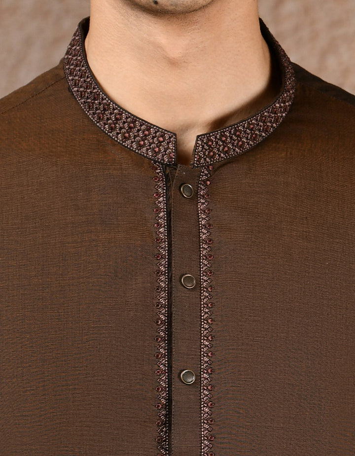 Cotton Brown Shalwar Kameez- J. Junaid Jamshed