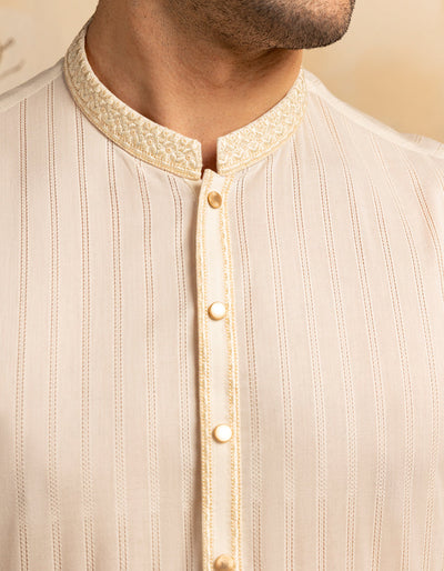 Cotton White Kurta - J. Junaid Jamshed