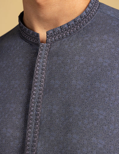 Cotton Grey Kurta - J. Junaid Jamshed