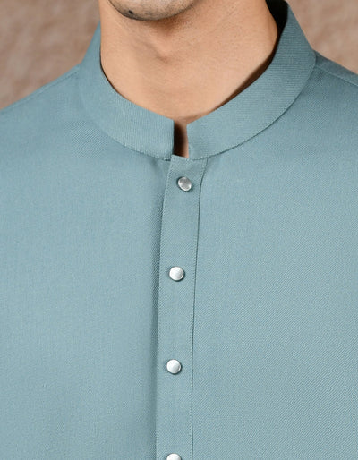 Blended Blue Kurta Trouser - J. Junaid Jamshed
