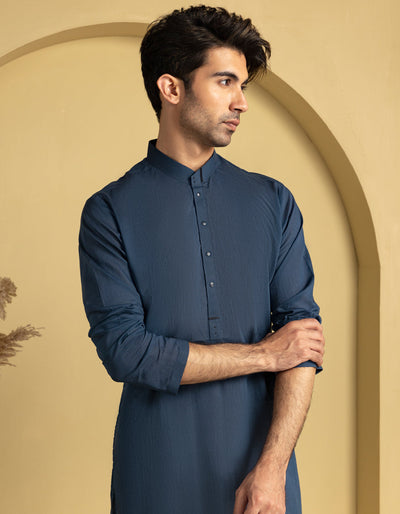 CVC Blue Kurta - J. Junaid Jamshed