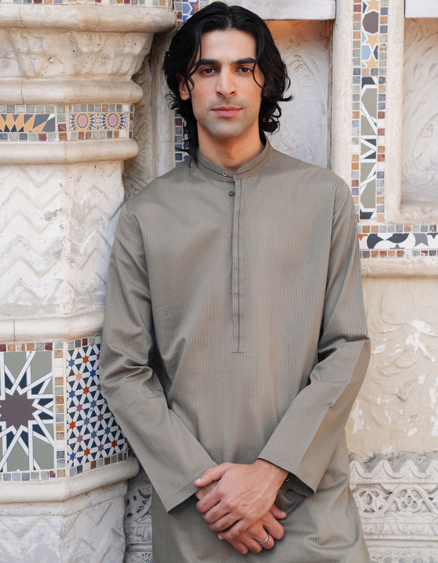 CVC Brown Kurta - J. Junaid Jamshed