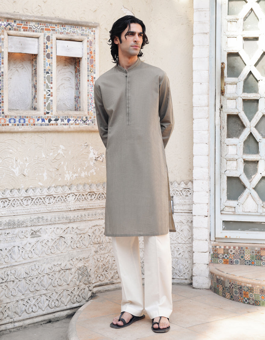 CVC Brown Kurta - J. Junaid Jamshed