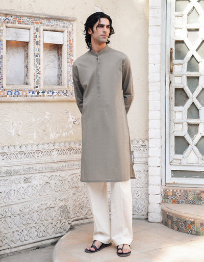 CVC Brown Kurta - J. Junaid Jamshed