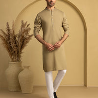 Blended Brown Kurta - J. Junaid Jamshed