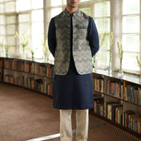 Polyester Grey Waist Coat - J. Junaid Jamshed