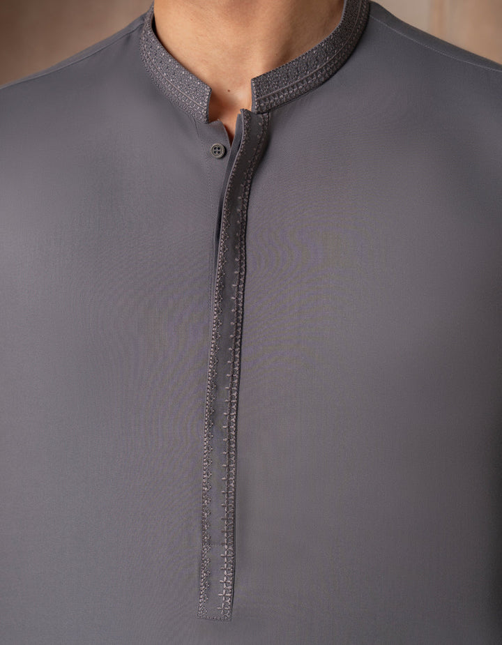 Blended Grey Shalwar Kameez - J. Junaid Jamshed