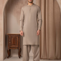 Cotton Light Brown Kurta Trouser - J. Junaid Jamshed