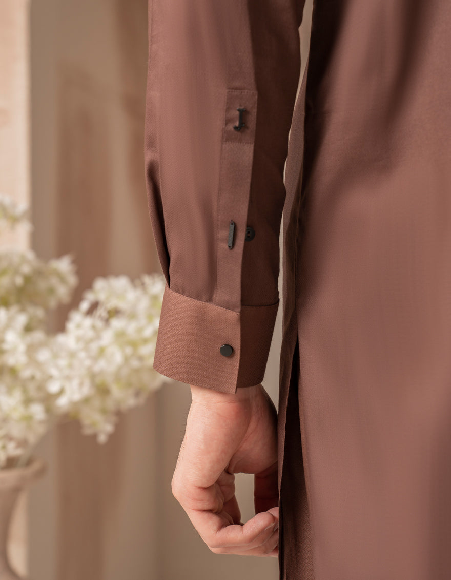 Cotton Brown Shalwar Kameez - J. Junaid Jamshed