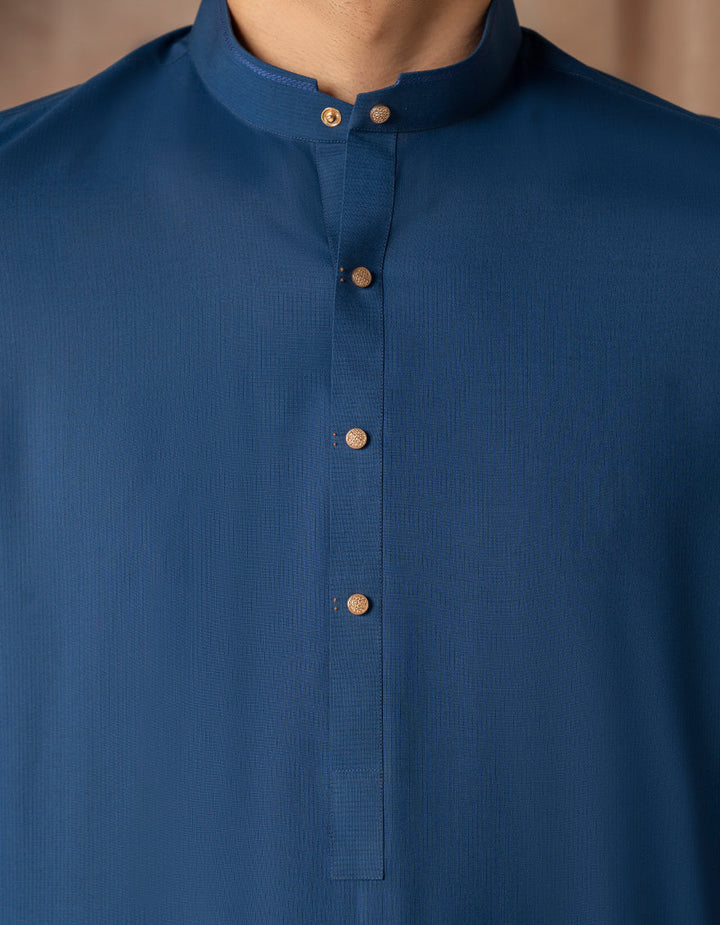 Blended Blue Kurta Trouser - J. Junaid Jamshed