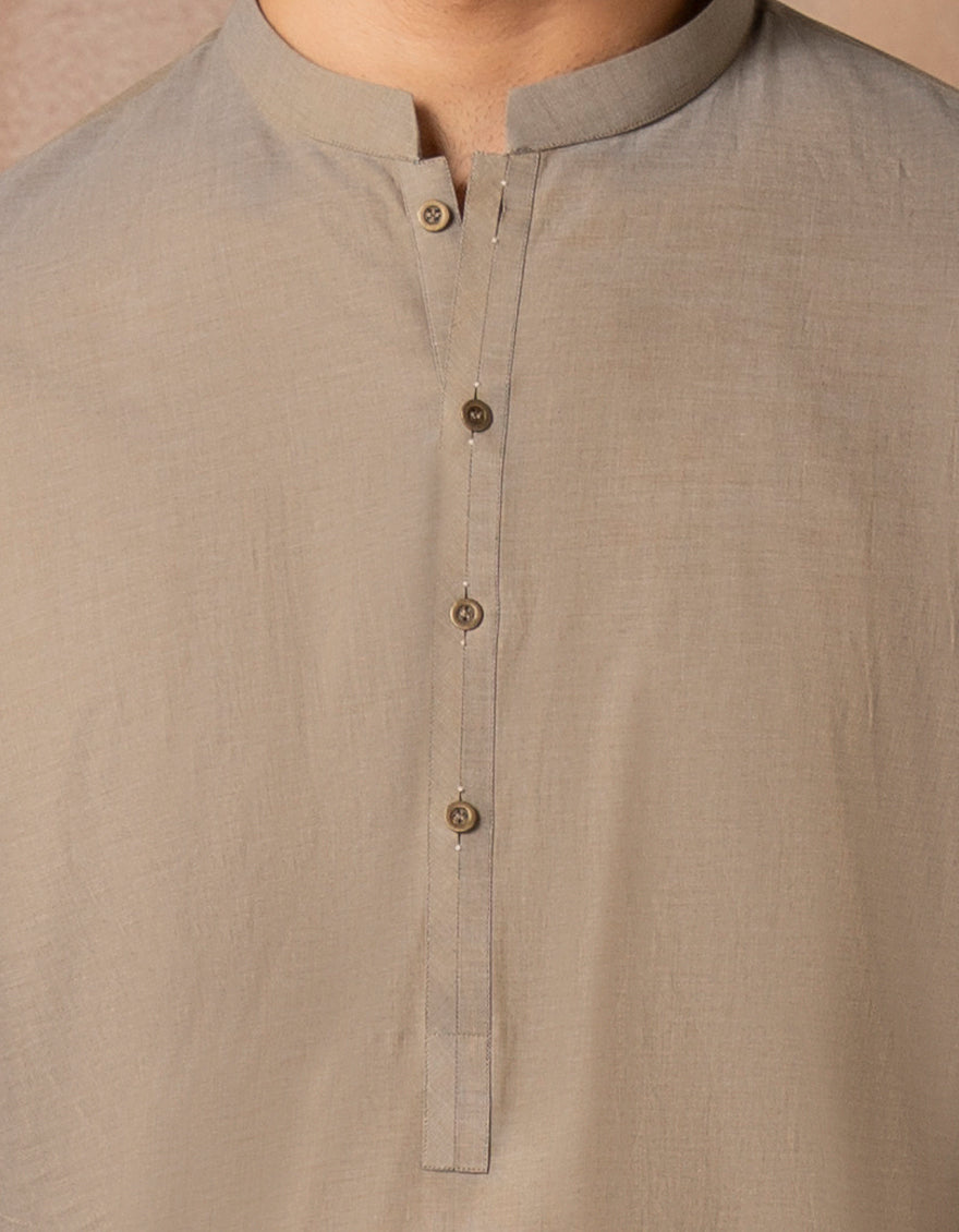Cotton Sand Kurta Trouser - J. Junaid Jamshed