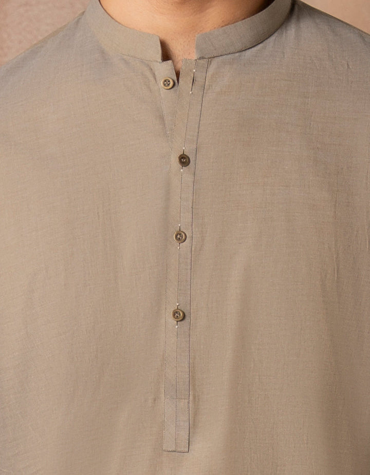 Cotton Sand Kurta Trouser - J. Junaid Jamshed