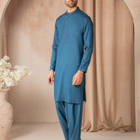 Cotton Blue Kurta - J. Junaid Jamshed