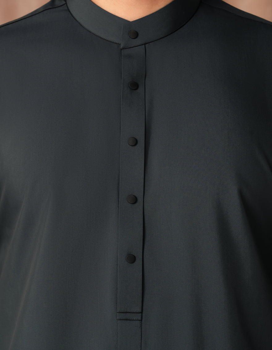 Blended Dark Green Jubba - J. Junaid Jamshed