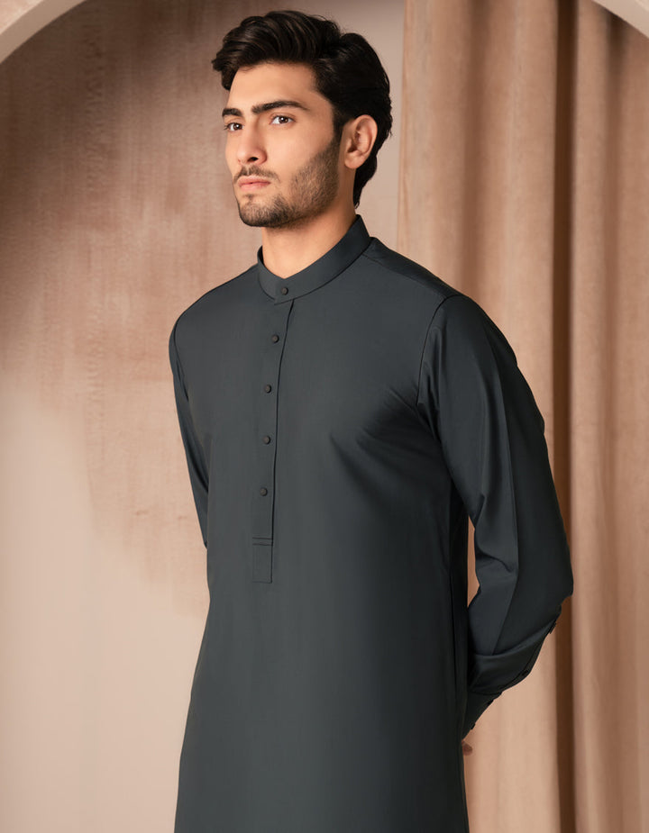 Blended Dark Green Jubba - J. Junaid Jamshed