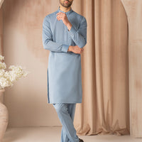 Cvc Sky Blue Kurta Trouser - J. Junaid Jamshed