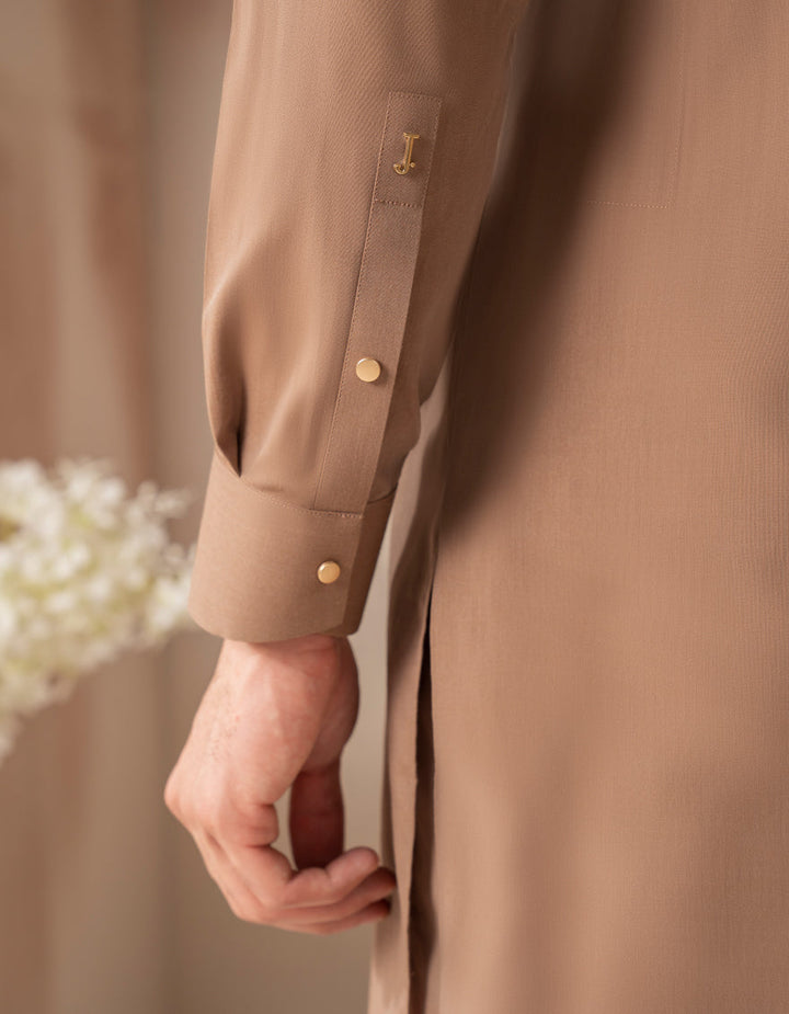 Cvc Light Brown Kurta Trouser - J. Junaid Jamshed