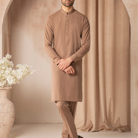 Cvc Light Brown Kurta Trouser - J. Junaid Jamshed