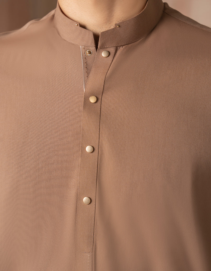 Cvc Light Brown Kurta Trouser - J. Junaid Jamshed