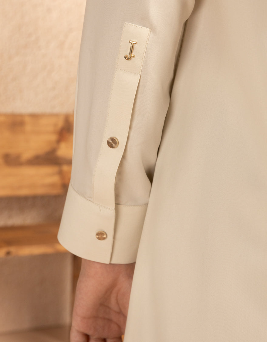 Blended Cream Jubba - J. Junaid Jamshed
