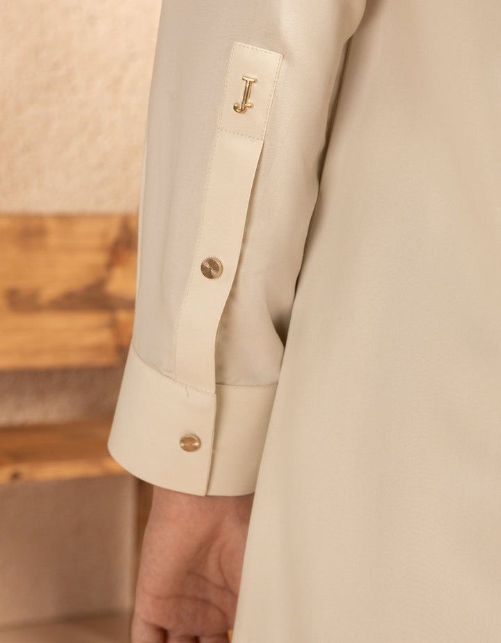 Blended Cream Jubba - J. Junaid Jamshed