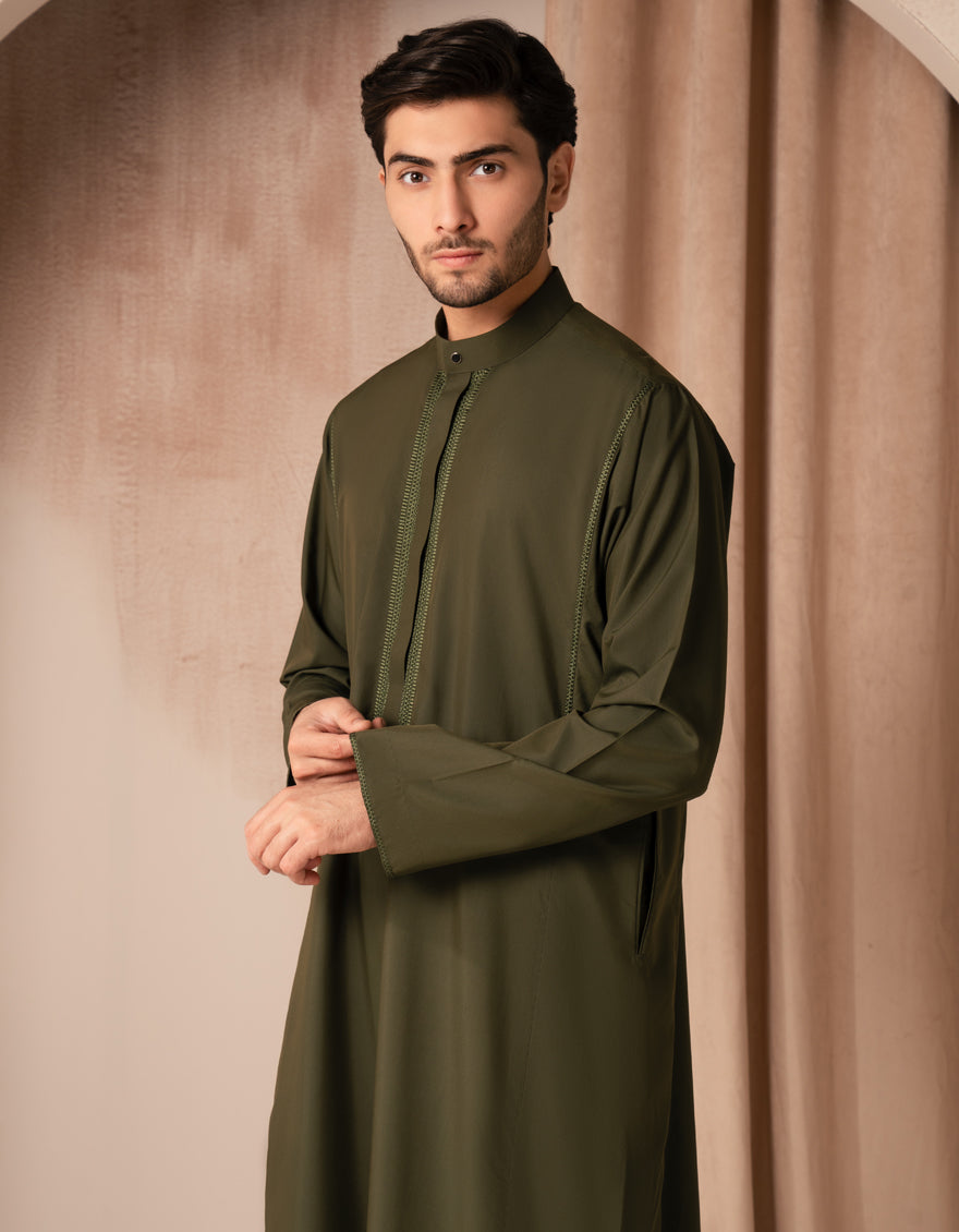Blended Green Jubba - J. Junaid Jamshed
