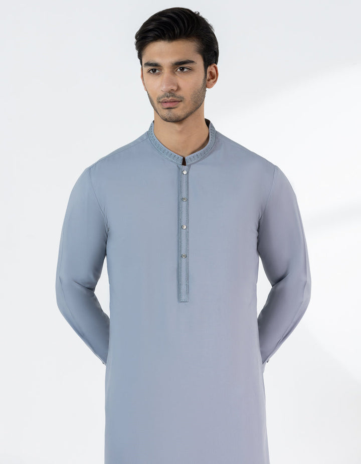 Blended Light Grey Shalwar Kameez - J. Junaid Jamshed