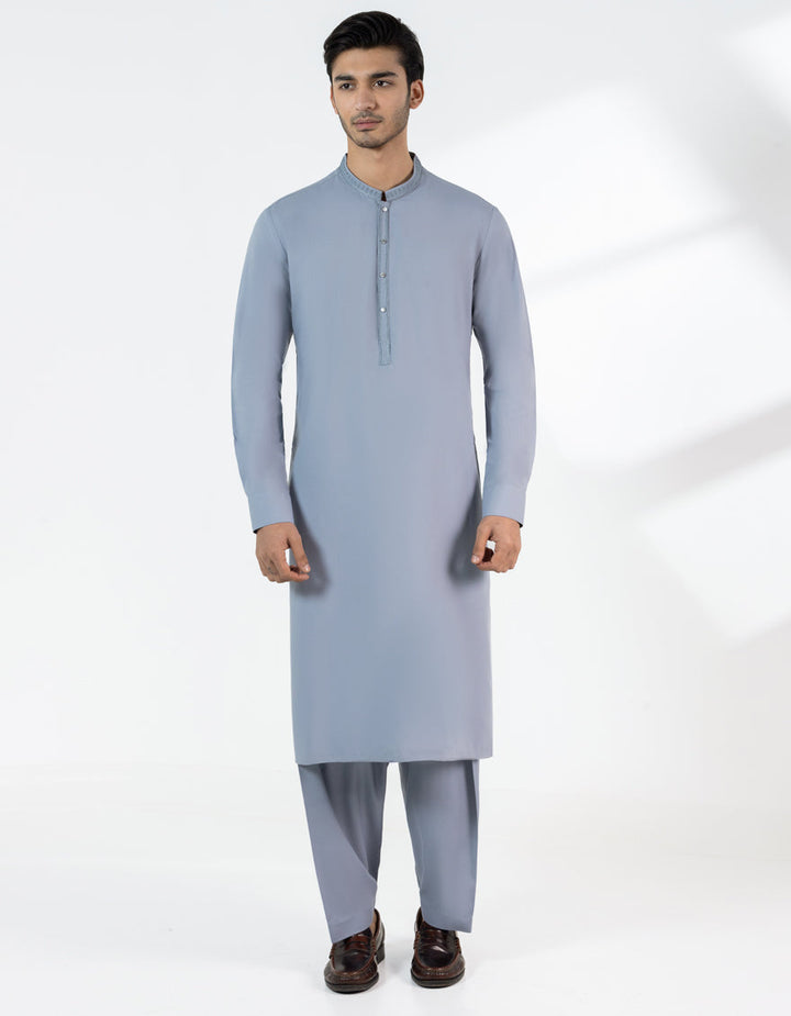Blended Light Grey Shalwar Kameez - J. Junaid Jamshed