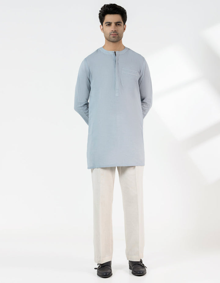 Cotton Sky Blue Kurta - J. Junaid Jamshed