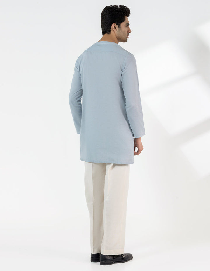 Cotton Sky Blue Kurta - J. Junaid Jamshed