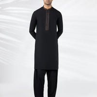 Blended Black Shalwar Kameez - J. Junaid Jamshed