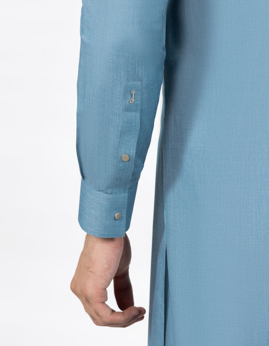 Blended Light Blue Kurta Trouser - J. Junaid Jamshed