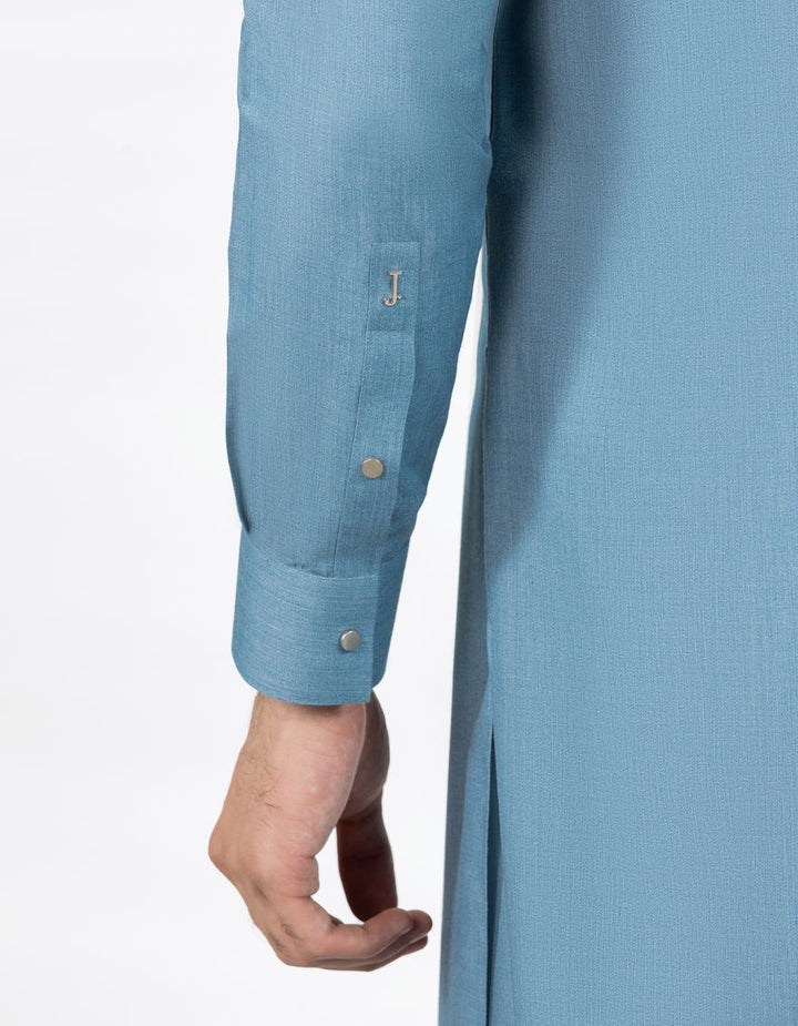 Blended Light Blue Kurta Trouser - J. Junaid Jamshed