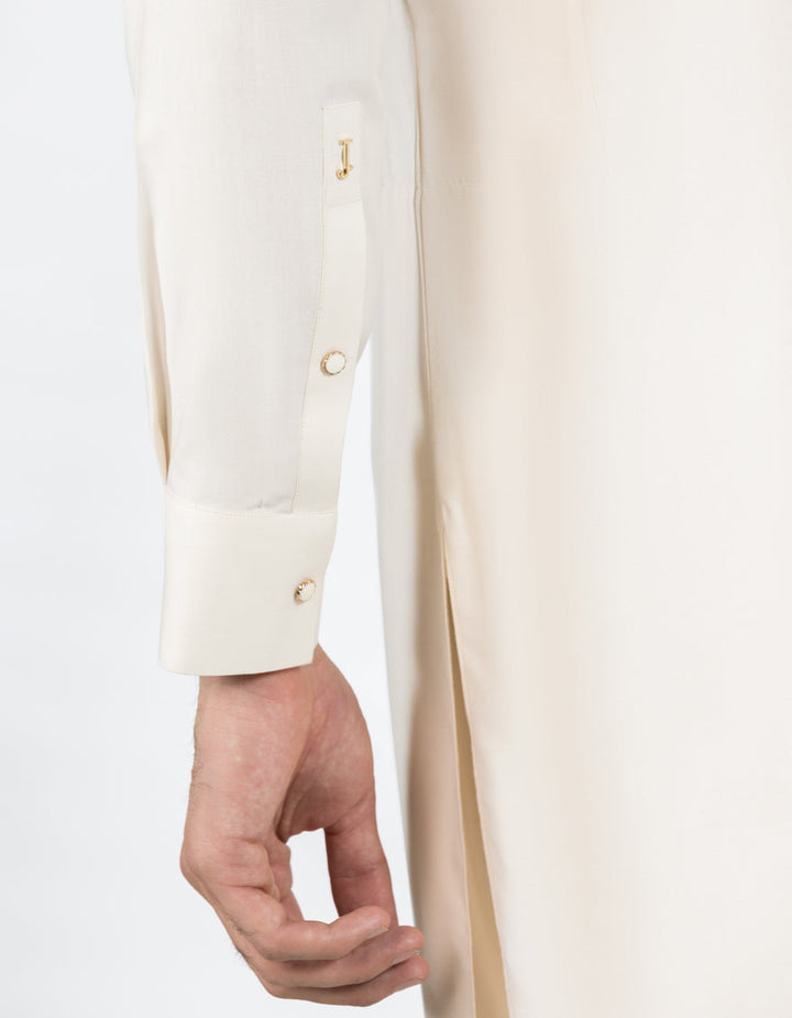 Blended Cream Shalwar Kameez - J. Junaid Jamshed