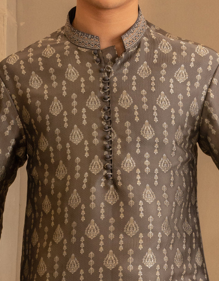 Blended Grey Special Kurta - J. Junaid Jamshed