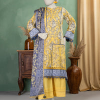 Lawn Multicolor Unstitched Suit - J. Junaid Jamshed