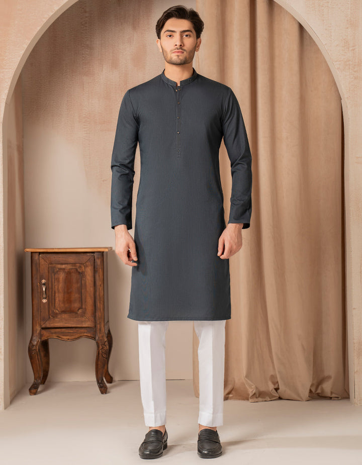 Blended Teal Kurta - J. Junaid Jamshed