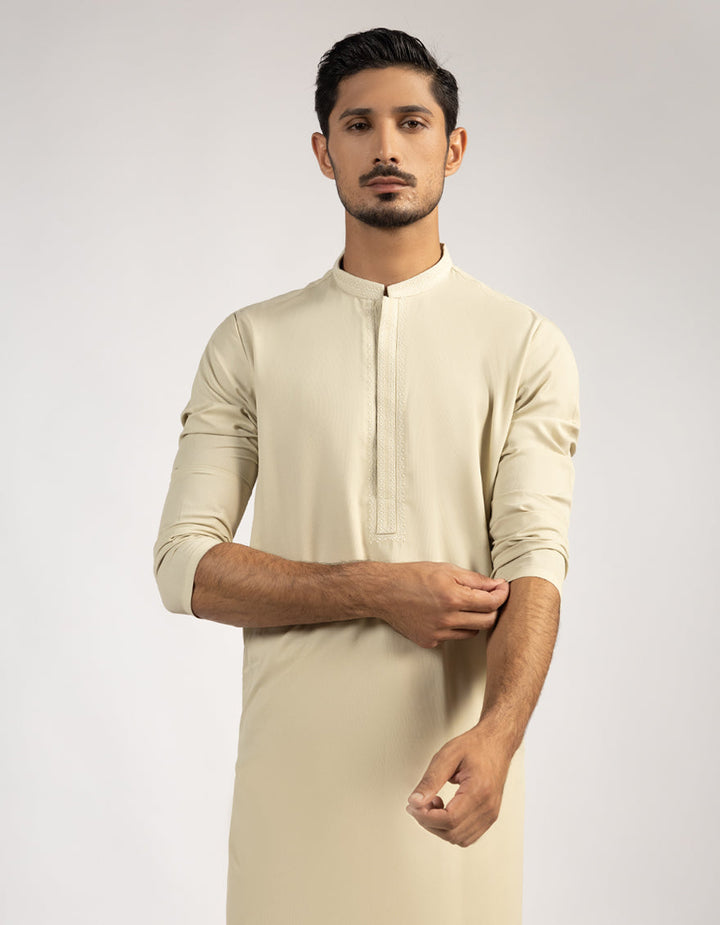 Blended Beige Kurta - J. Junaid Jamshed