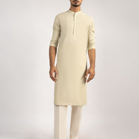 Blended Beige Kurta - J. Junaid Jamshed