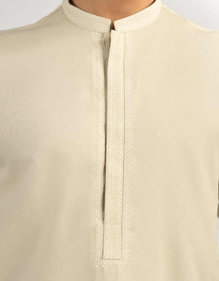 Blended Beige Kurta - J. Junaid Jamshed