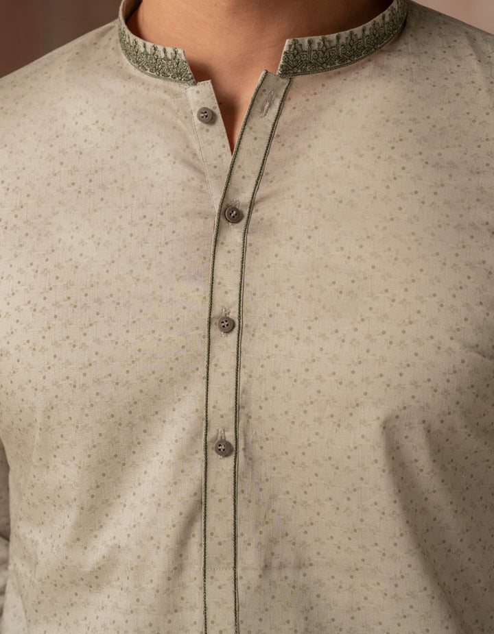 Cotton Light Green Kurta - J. Junaid Jamshed