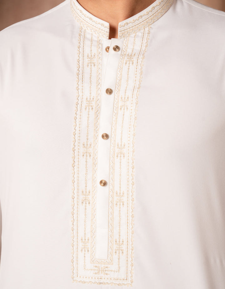 Blended Off White Kurta - J. Junaid Jamshed