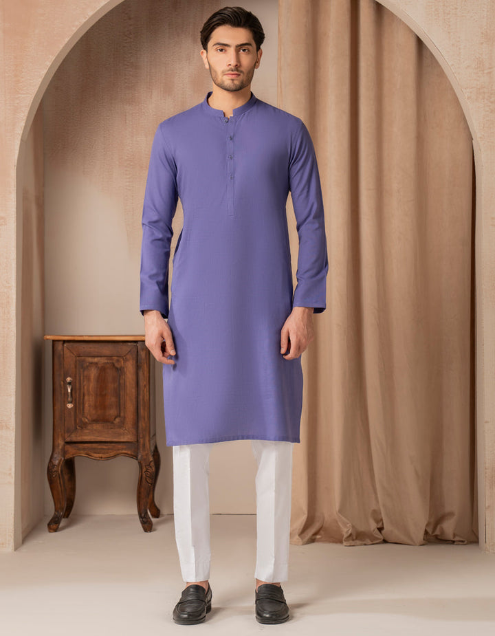 Cotton Purple Kurta - J. Junaid Jamshed
