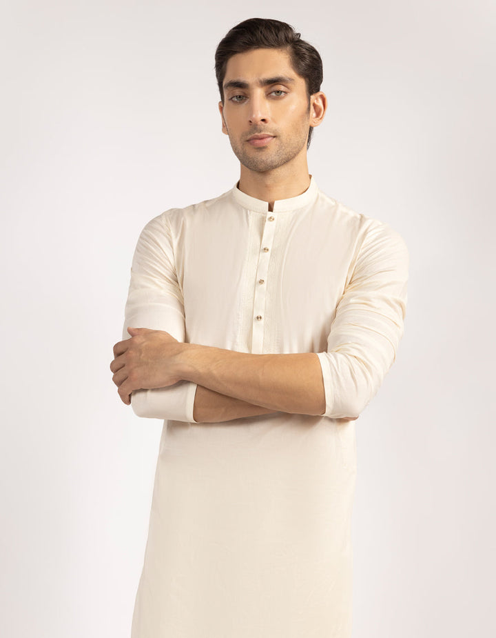 Cotton Cream Kurta - J. Junaid Jamshed