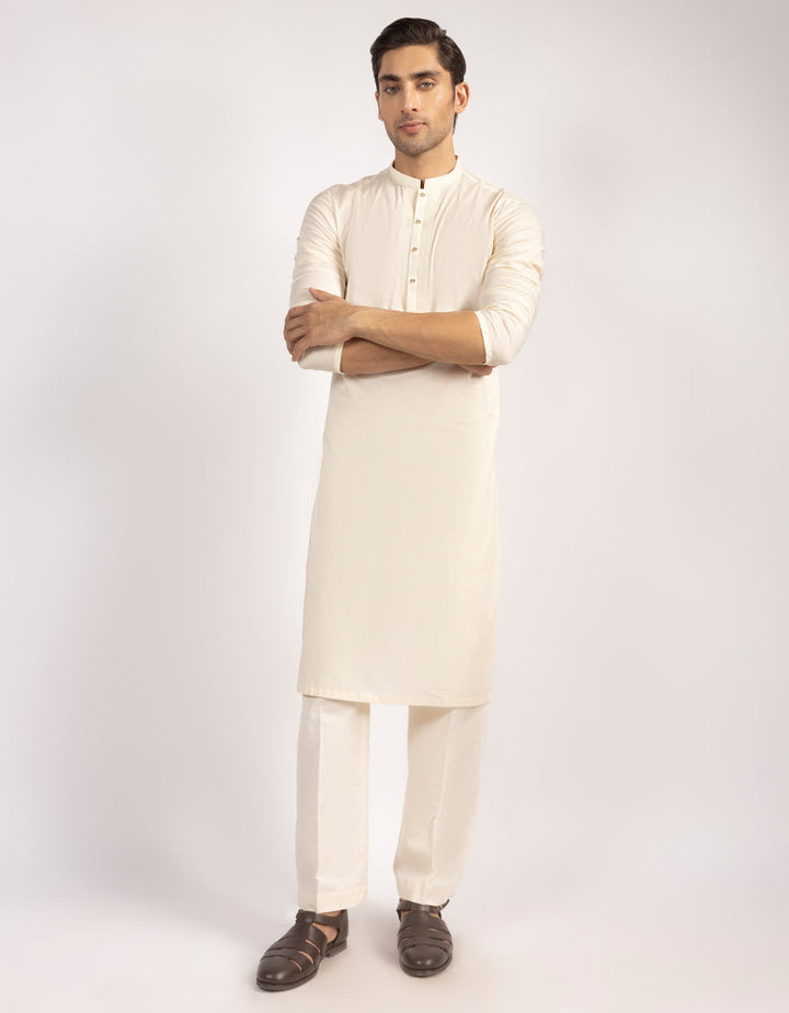 Cotton Cream Kurta - J. Junaid Jamshed