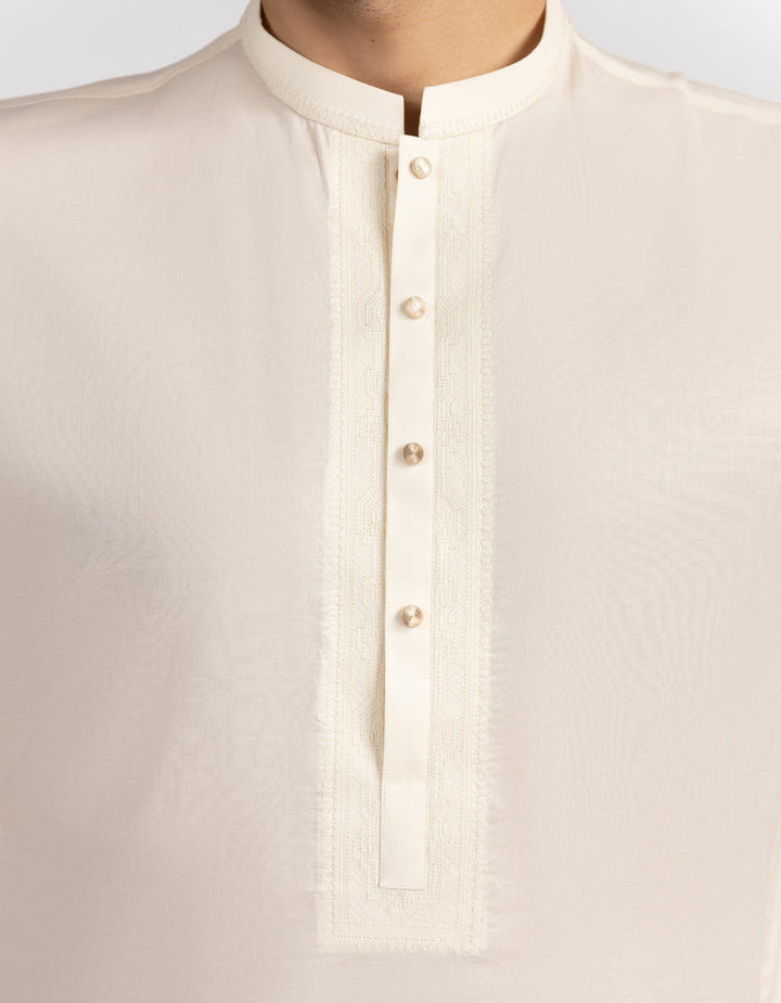 Cotton Cream Kurta - J. Junaid Jamshed